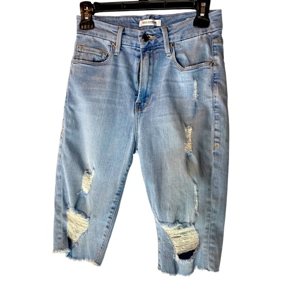 GOOD AMERICAN Distressed Bermuda Jorts Size 4 - Picture 3 of 11